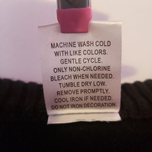 DISNEY Mickey Mouse Black Christmas Oversized Sweater Size Large - Picture 5 of 6